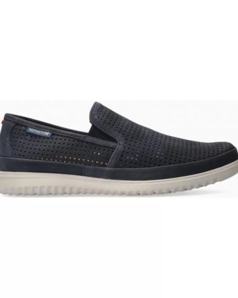 MEPHISTO Mocasines De Hombre Mocasin Tiago Navy New
