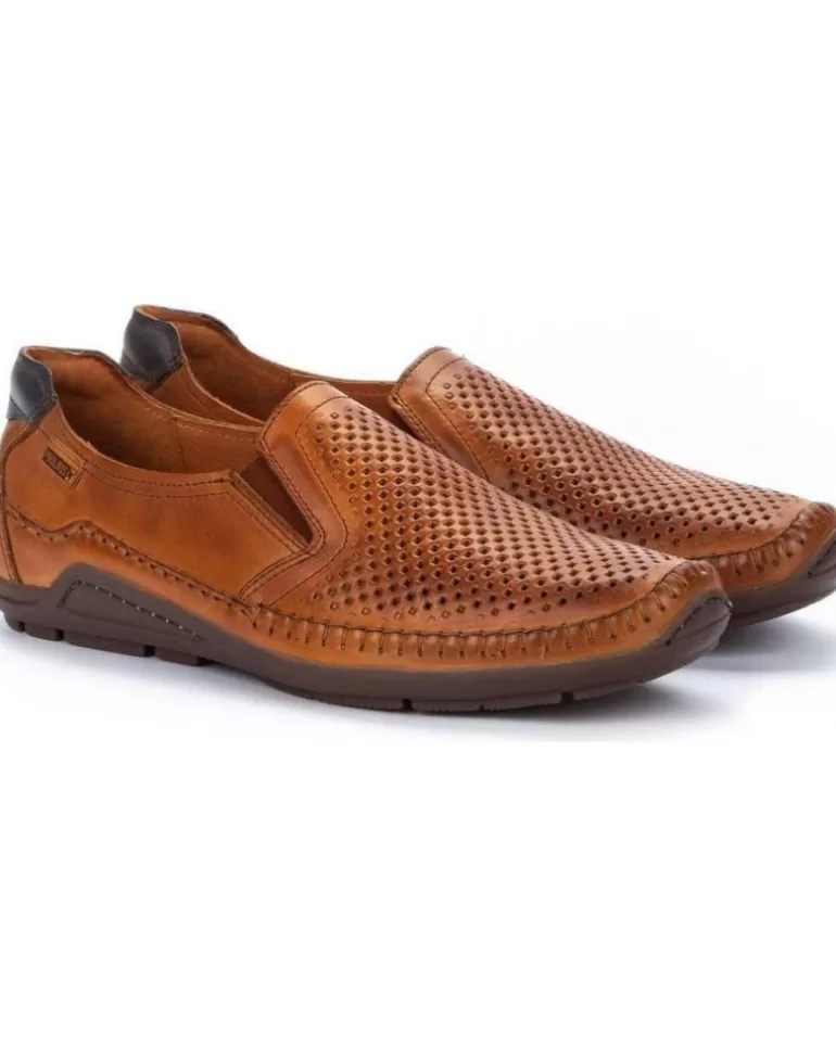 PIKOLINOS Mocasines De Hombre Zapato Piel Microperforados Brandy Best Sale