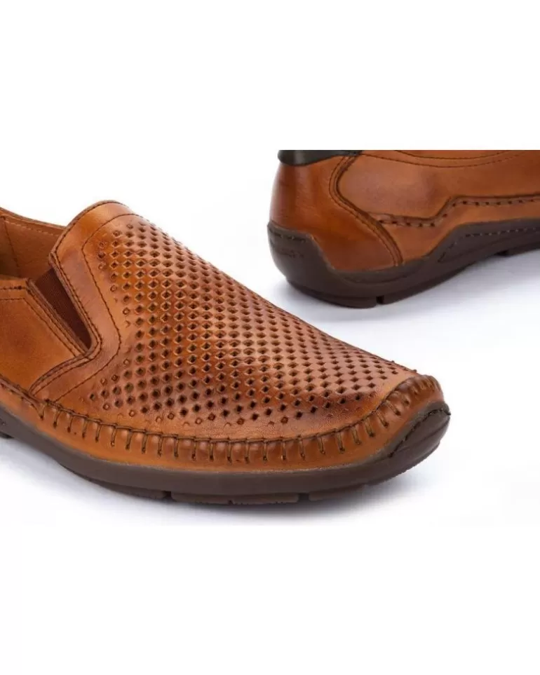 PIKOLINOS Mocasines De Hombre Zapato Piel Microperforados Brandy Best Sale