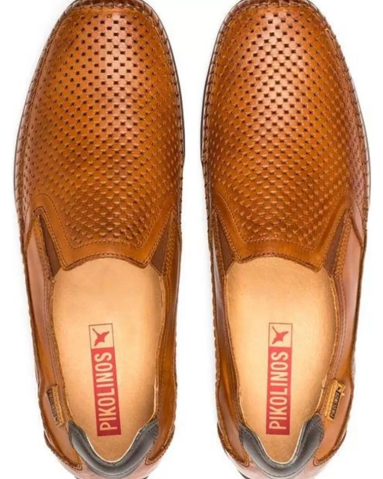 PIKOLINOS Mocasines De Hombre Zapato Piel Microperforados Brandy Best Sale