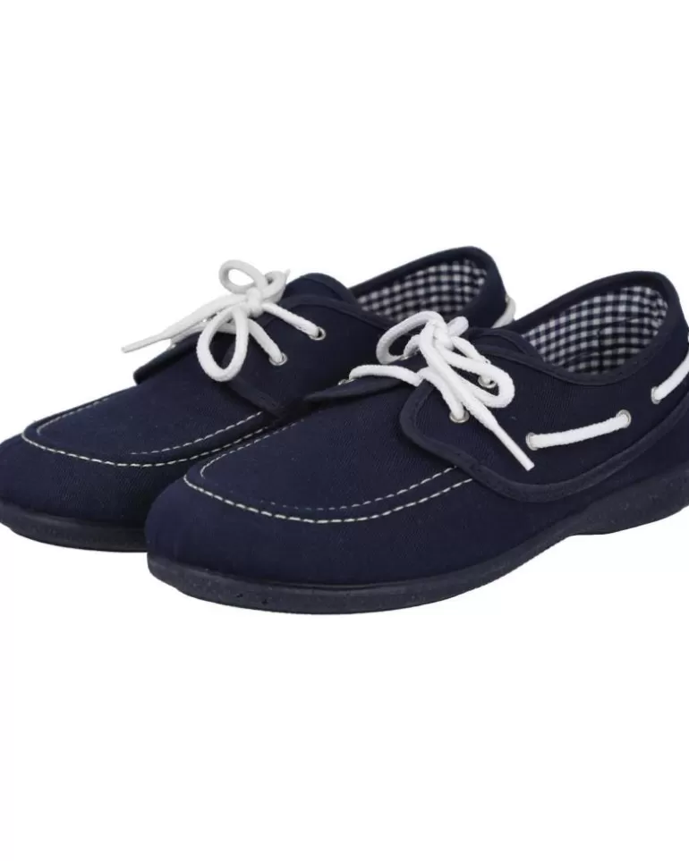ANDREA RUIZ Nauticos De Niño 645-1 Zapatillas Lona Niño Marino Sale