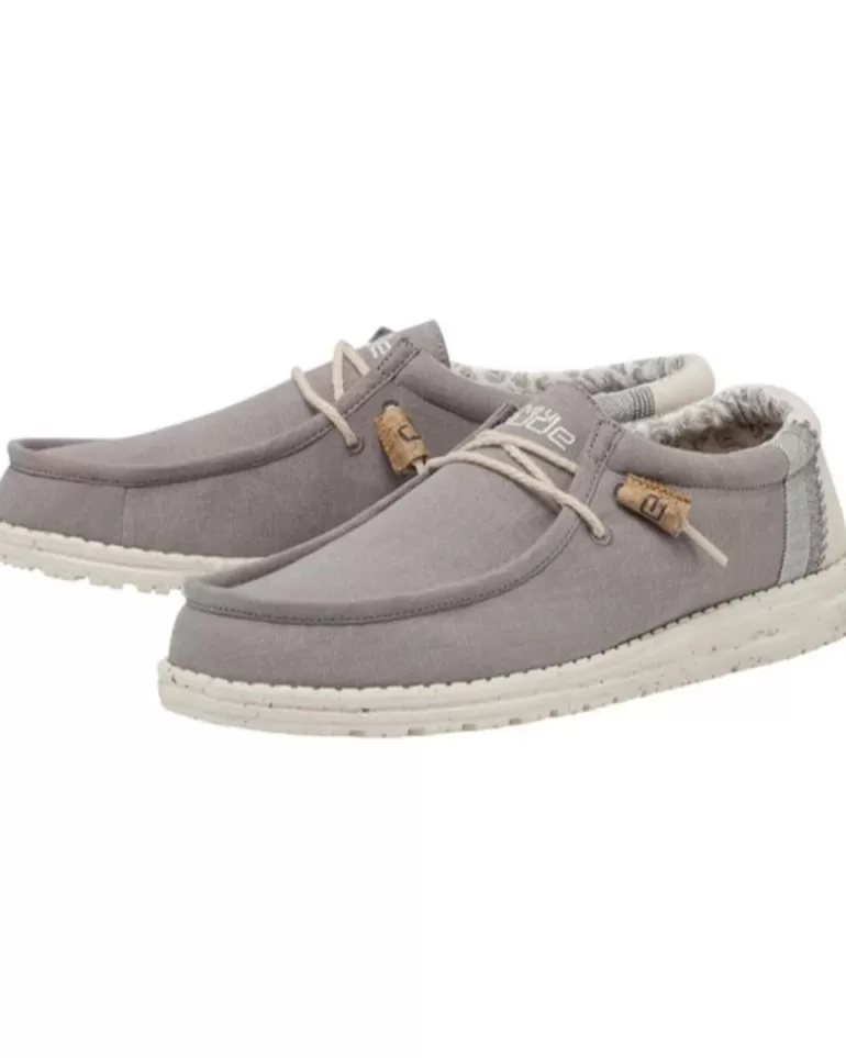 HEY DUDE Nauticos De Hombre Wally Linen Natural Beig Gris Sale