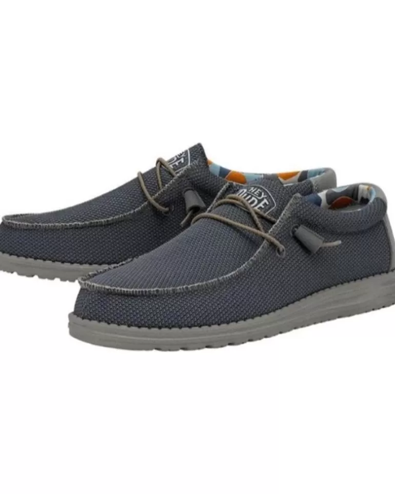 HEY DUDE Nauticos De Hombre Wally Sox Triple Needle - Blue Shadow Jeans Clearance