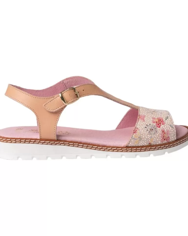 ANGELITOS Sandalias De Mujer Y Niña Sandalia H Flor Ang625 Nude New