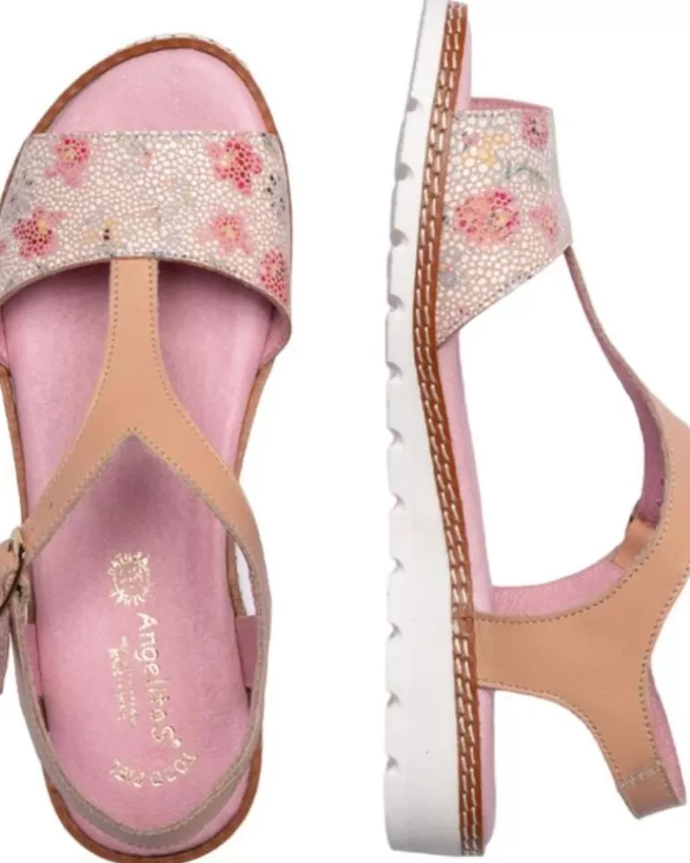 ANGELITOS Sandalias De Mujer Y Niña Sandalia H Flor Ang625 Nude New