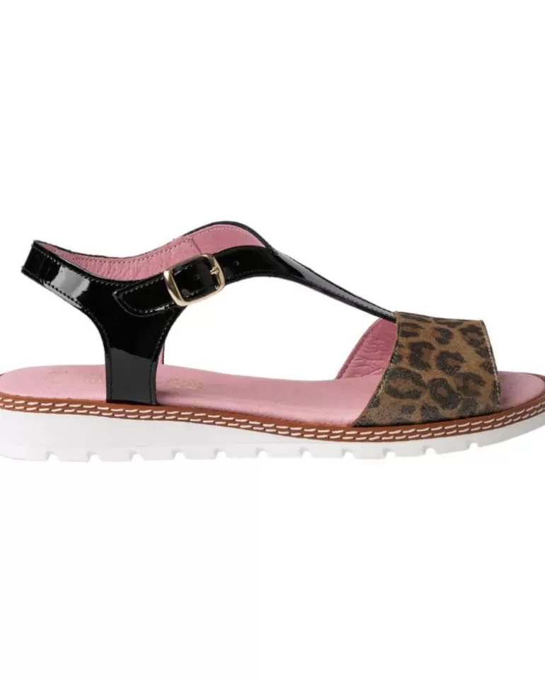 ANGELITOS Sandalias De Mujer Y Niña Sandalia H Leopardo Ang625 Negro Cheap