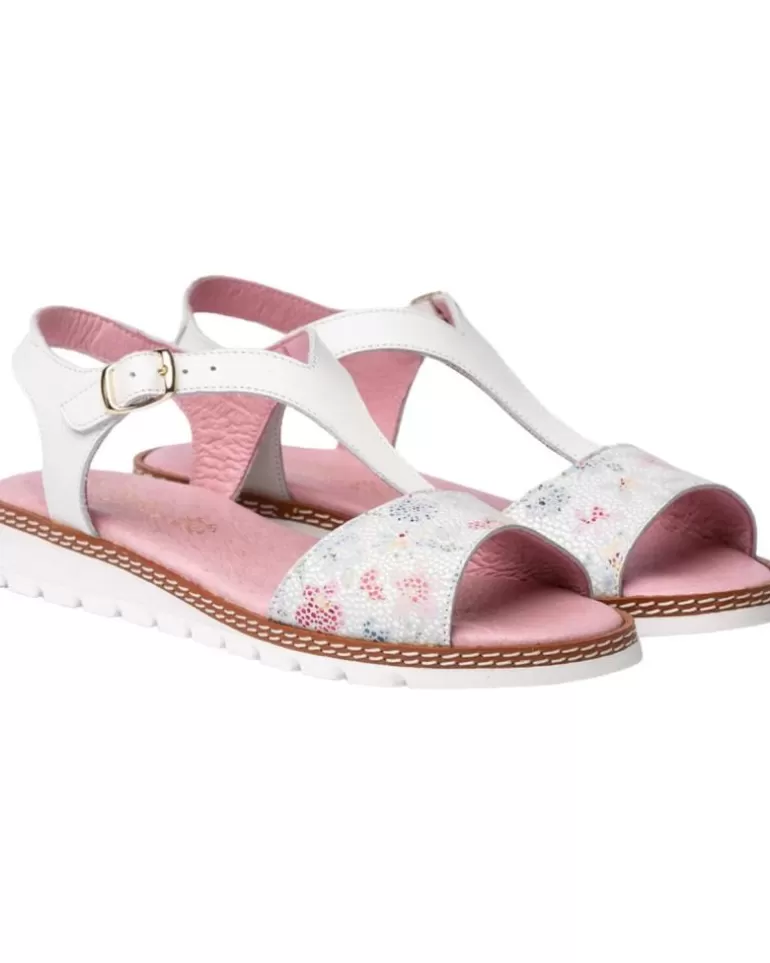 ANGELITOS Sandalias De Niña Sandalia H Flor Ang625 Blanco Fashion