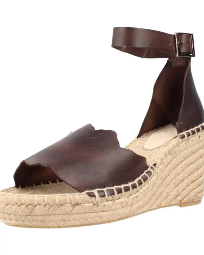 CLARA DURAN Sandalias De Mujer Platafp8Cd Marron Flash Sale