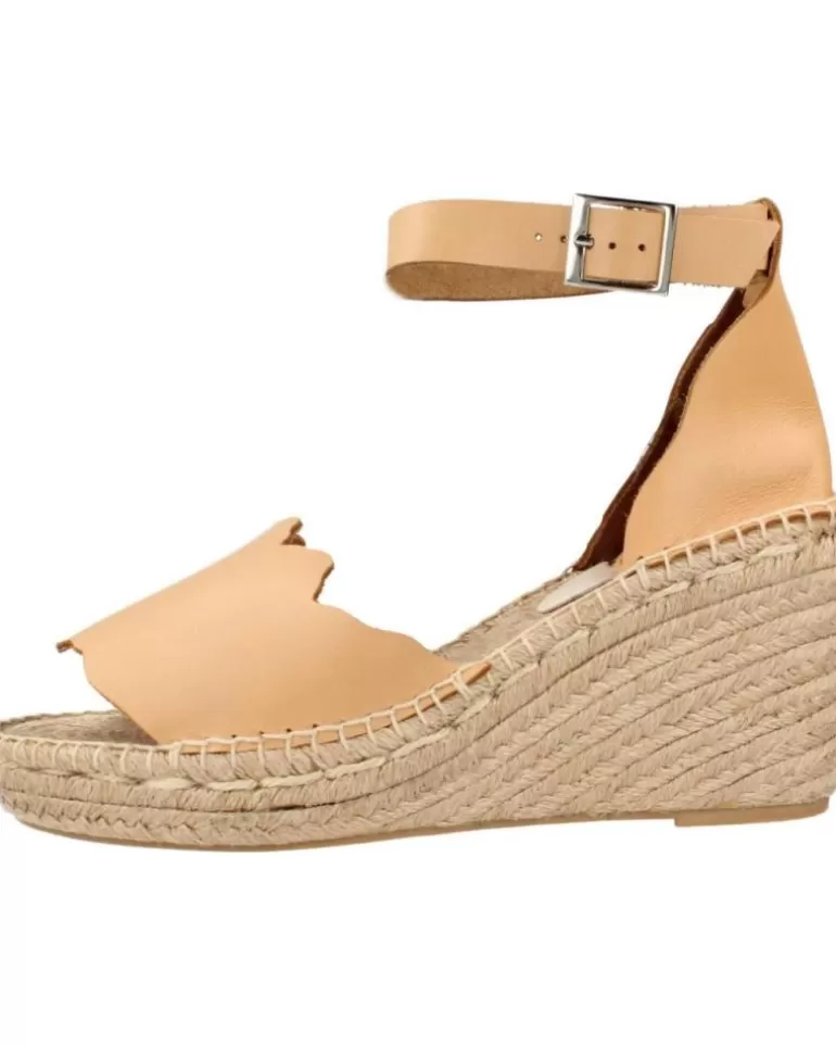 CLARA DURAN Sandalias De Mujer Platafp8Cd Marron Claro Hot