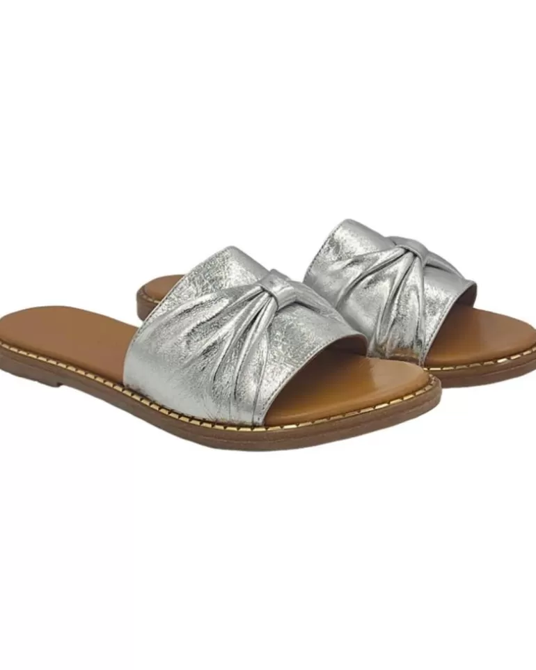 EPOCHE XI Sandalias De Mujer Y Niña Sandalia Lazo 701 Plata Cheap