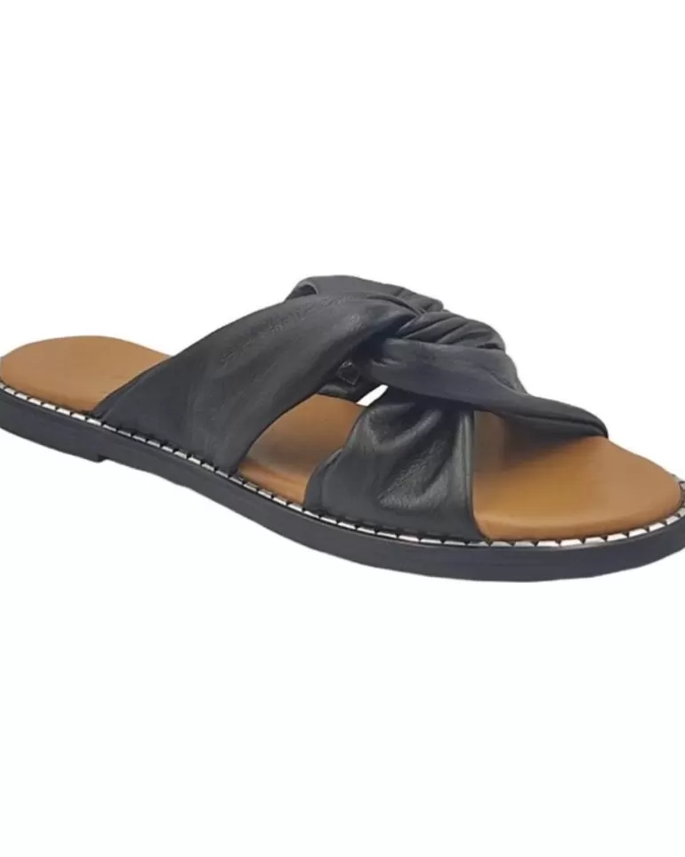 EPOCHE XI Sandalias De Mujer Y Niña Sandalia Plana Cruzada 704 Negro Cheap