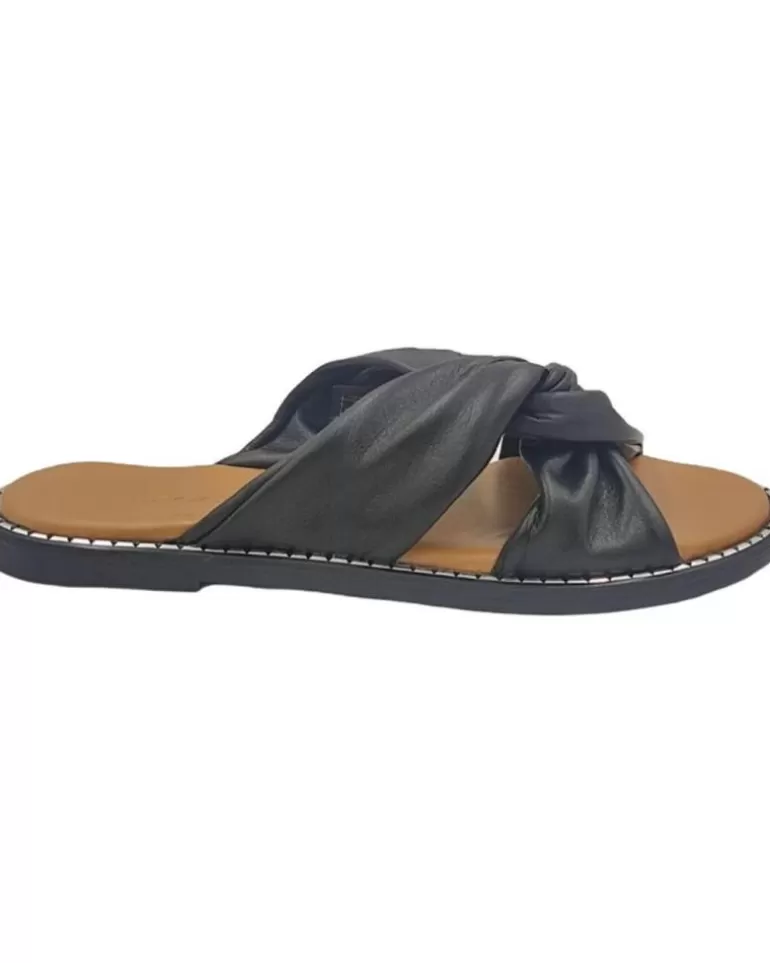 EPOCHE XI Sandalias De Mujer Y Niña Sandalia Plana Cruzada 704 Negro Shop