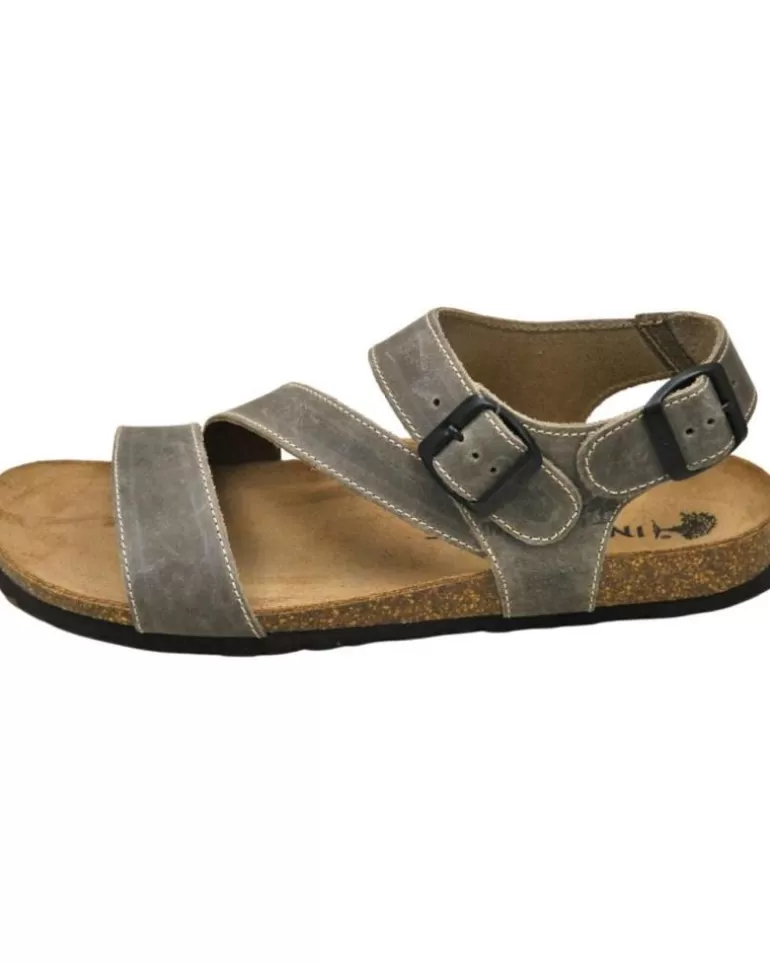 INTERBIOS Sandalias De Hombre Inter-Bios - Sandalia De Piel Bio Con Cuña Para Hombre Mod Pardo Outlet
