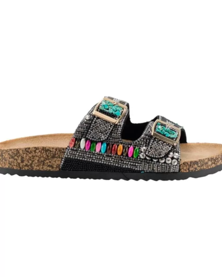 KESLEM Sandalias De Mujer Sandalias En Color Para Mujer Negro Flash Sale
