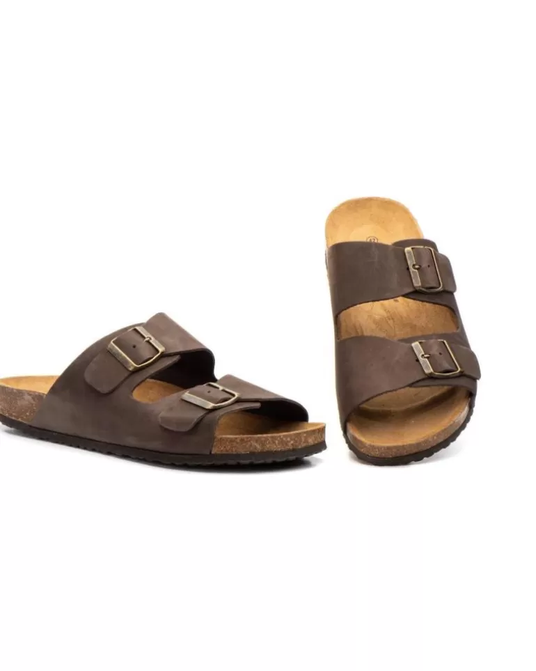 LA VIDA ROSA Sandalias De Hombre Sandalia Plana Marron Cheap
