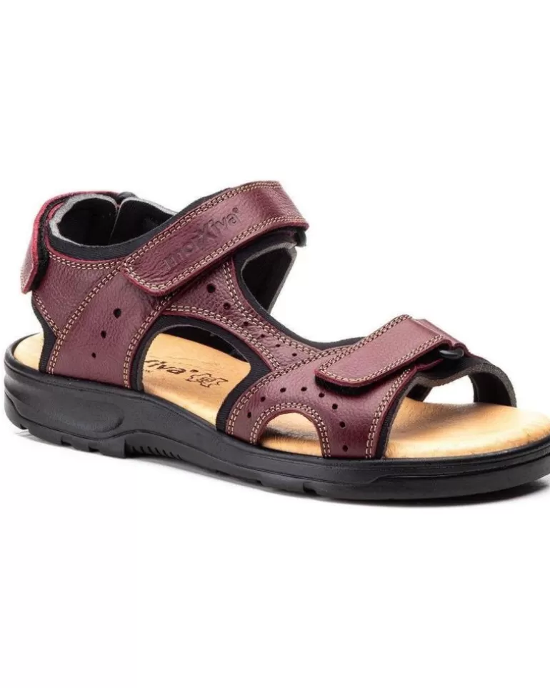 LA VIDA ROSA Sandalias De Hombre Y Niño Sandalia Plana Burdeos Flash Sale