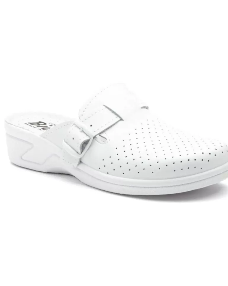 LA VIDA ROSA Sandalias De Mujer Zueco Blanco Cheap