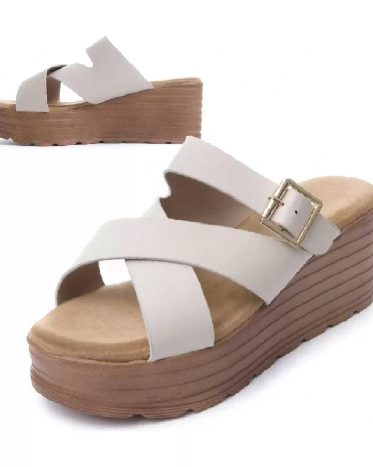 MONTEVITA Sandalias De Mujer Wedsun3 Beige Fashion