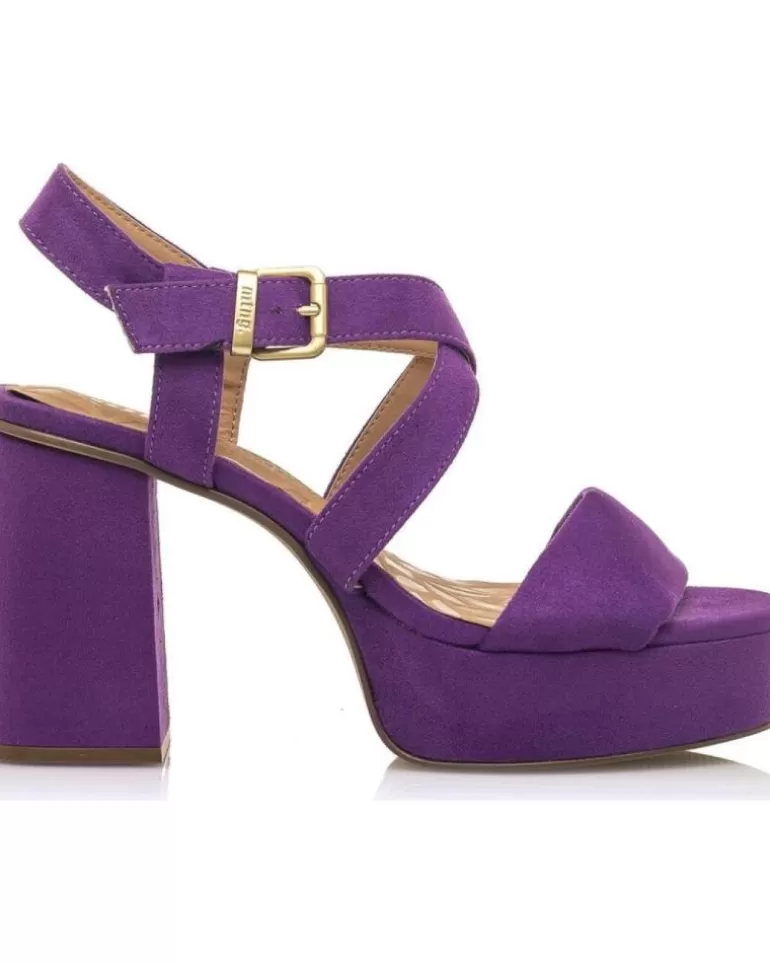 MTNG Sandalias De Mujer Sandalia Sindy Plataforma Mustang Morado Fashion