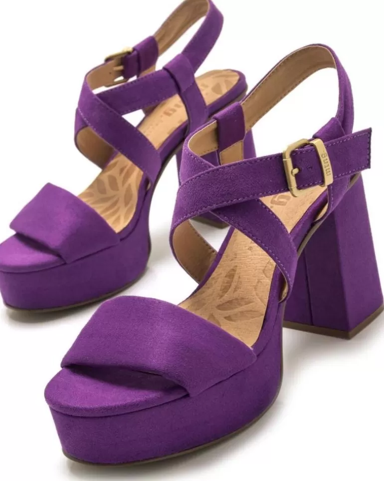 MTNG Sandalias De Mujer Sandalia Sindy Plataforma Mustang Morado Fashion