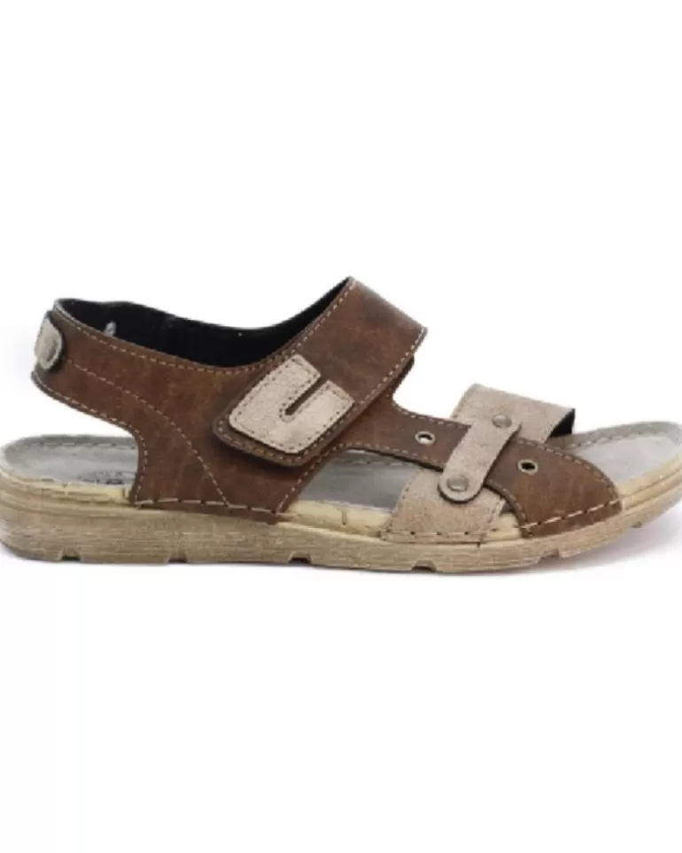 OTRAS MARCAS Sandalias De Hombre Arizona - Sandalia Bicolor Velcro Marrone-Safari Best