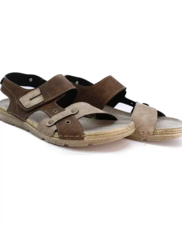 OTRAS MARCAS Sandalias De Hombre Arizona - Sandalia Bicolor Velcro Marrone-Safari Best