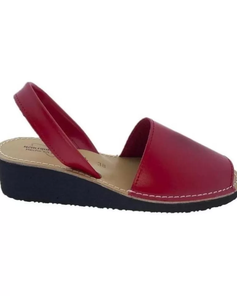 OTRAS MARCAS Sandalias De Mujer Menorquina Cua Piel Rojo New