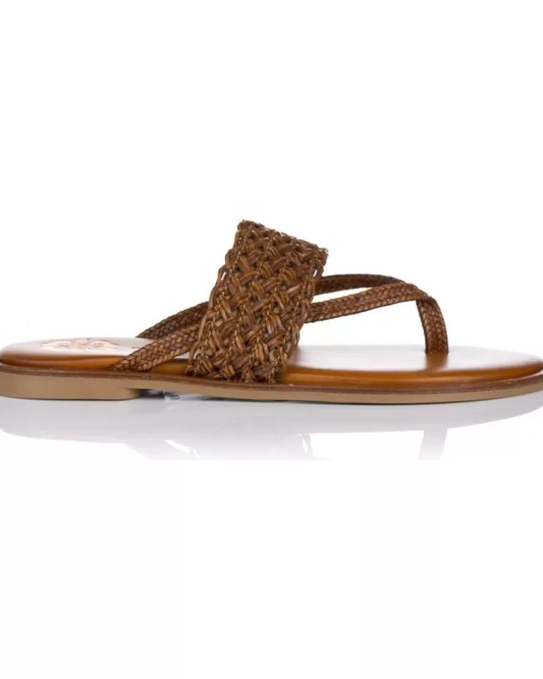 PORRONET Sandalias De Mujer Sandalias Planas 2815 Marron Marron New