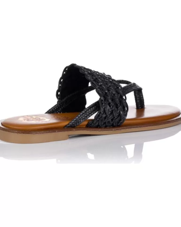 PORRONET Sandalias De Mujer Sandalias Planas 2815 Negras Negro Clearance