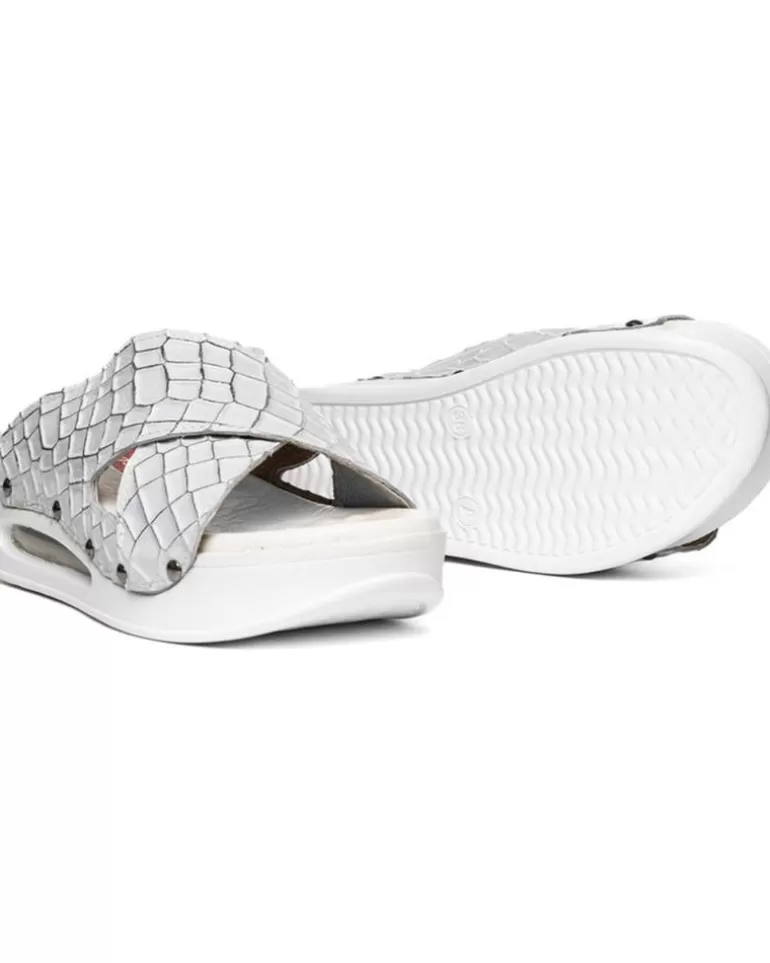 ZUEKOOS Sandalias De Mujer Zueco Tiras Cruzadas Airmax 03-Ice Blanco Discount