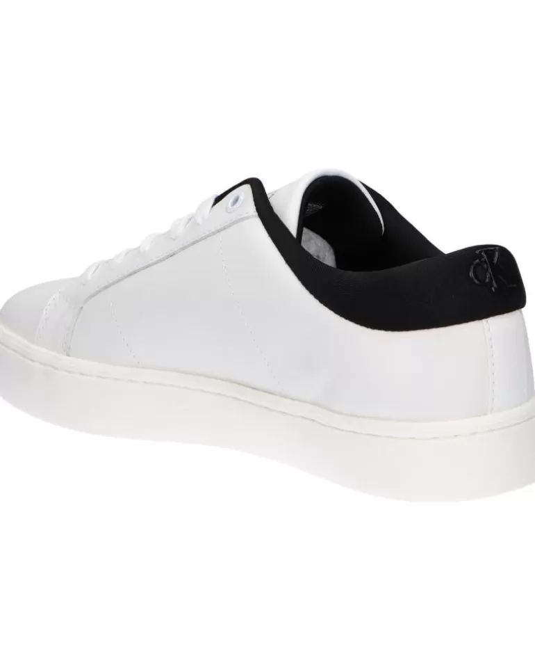 CALVIN KLEIN Zapatillas Deporte De Hombre Ym0Ym00864 Classic Cupsole 01W Bright White-Black Discount