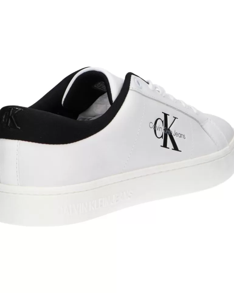 CALVIN KLEIN Zapatillas Deporte De Hombre Ym0Ym00864 Classic Cupsole 01W Bright White-Black Discount