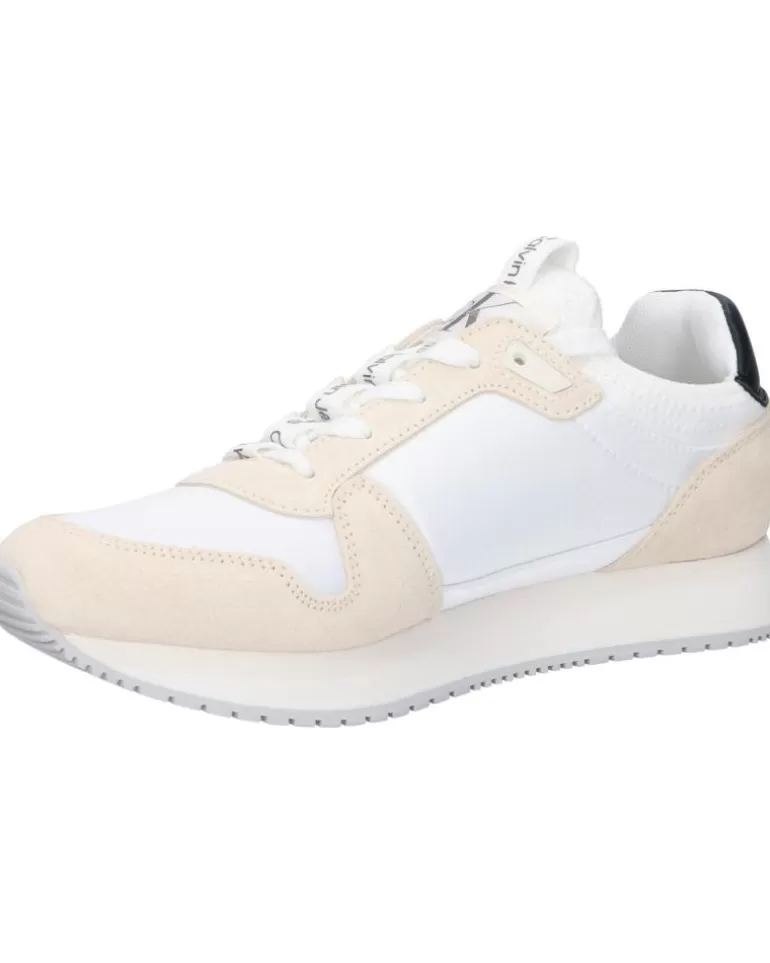 CALVIN KLEIN Zapatillas Deporte De Mujer Yw0Yw00840 Sock Laceup 03A Bright White-Creamy White-Black Cheap