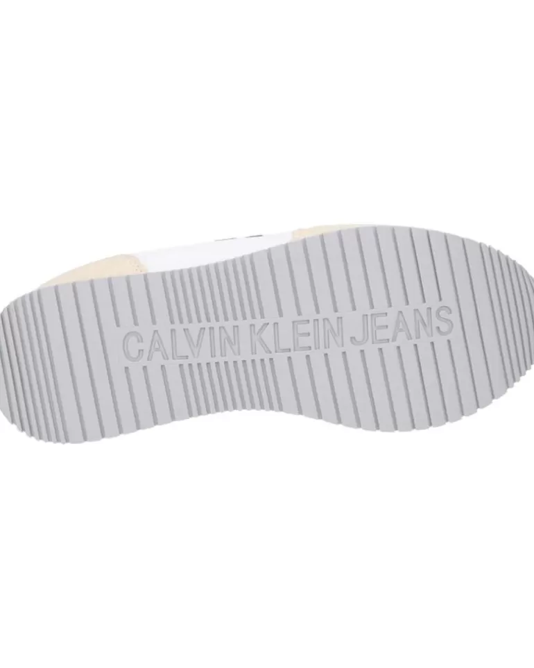 CALVIN KLEIN Zapatillas Deporte De Mujer Yw0Yw00840 Sock Laceup 03A Bright White-Creamy White-Black Cheap