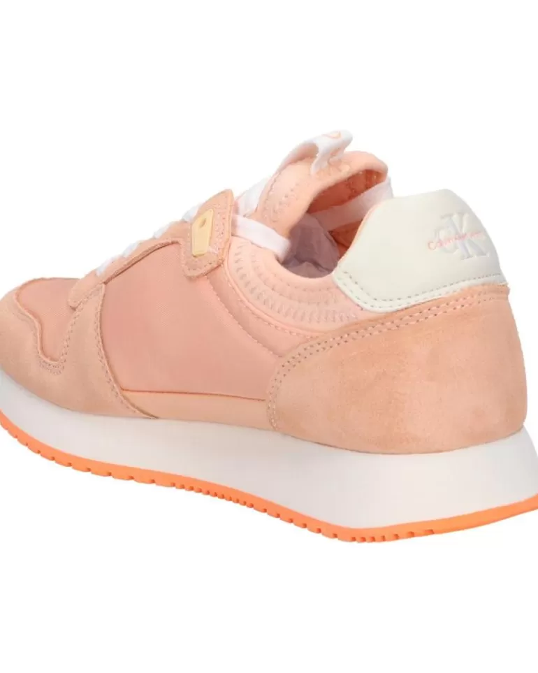 CALVIN KLEIN Zapatillas Deporte De Mujer Yw0Yw00840 Sock Laceup 0Jl Apricot Ice-Bright White Clearance