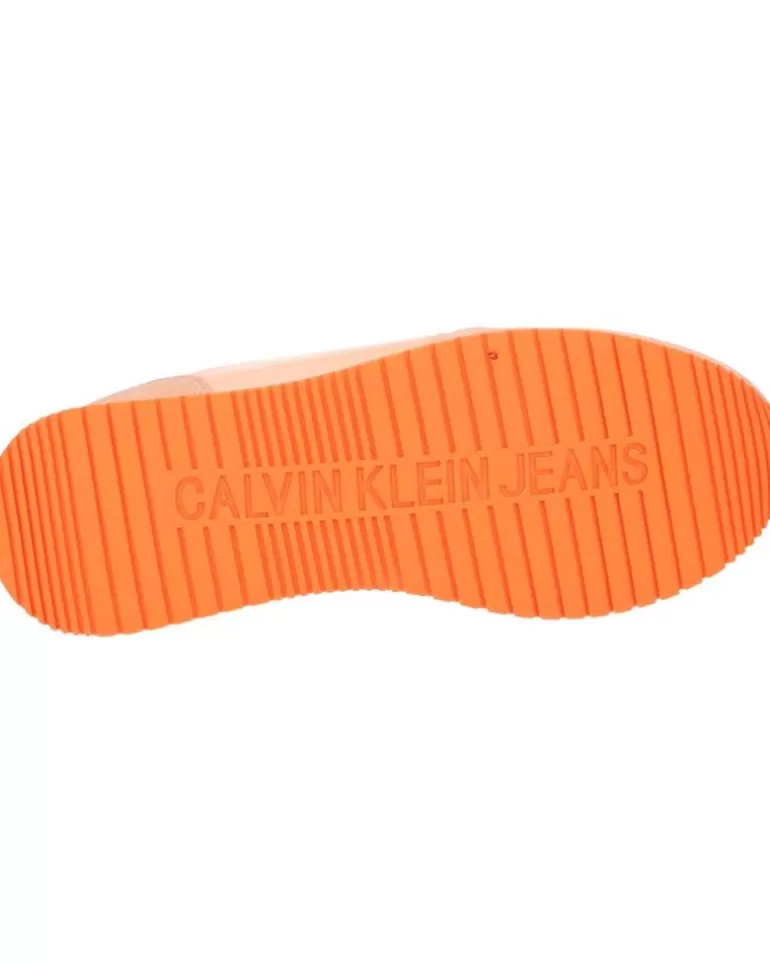 CALVIN KLEIN Zapatillas Deporte De Mujer Yw0Yw00840 Sock Laceup 0Jl Apricot Ice-Bright White Clearance
