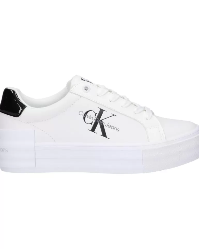 CALVIN KLEIN Zapatillas Deporte De Mujer Yw0Yw01294 Bold Vulc Flatf 01W Bright White-Black Best