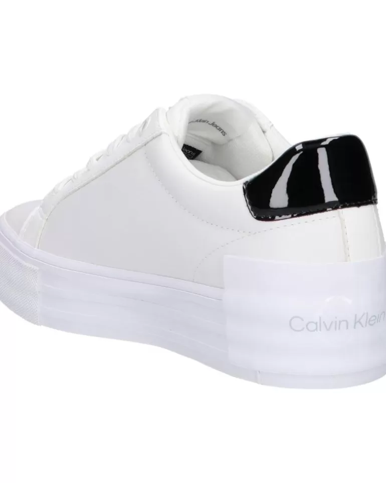 CALVIN KLEIN Zapatillas Deporte De Mujer Yw0Yw01294 Bold Vulc Flatf 01W Bright White-Black Best