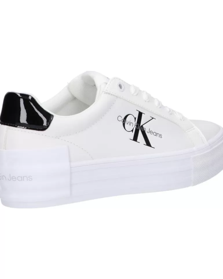 CALVIN KLEIN Zapatillas Deporte De Mujer Yw0Yw01294 Bold Vulc Flatf 01W Bright White-Black Best