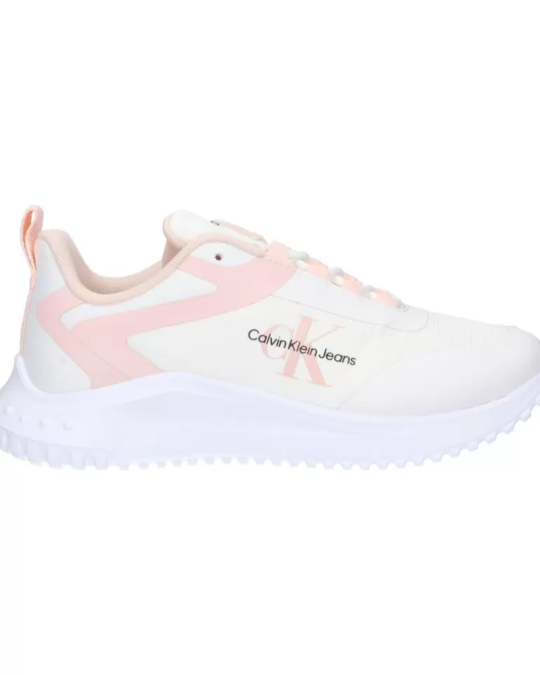 CALVIN KLEIN Zapatillas Deporte De Mujer Yw0Yw01442 Eva Runner Low 01U Bright White-Peach Blush Sale