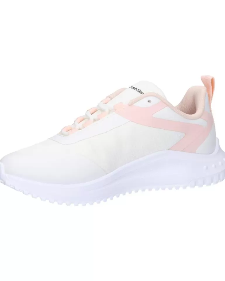 CALVIN KLEIN Zapatillas Deporte De Mujer Yw0Yw01442 Eva Runner Low 01U Bright White-Peach Blush Sale