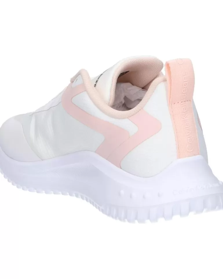 CALVIN KLEIN Zapatillas Deporte De Mujer Yw0Yw01442 Eva Runner Low 01U Bright White-Peach Blush Sale