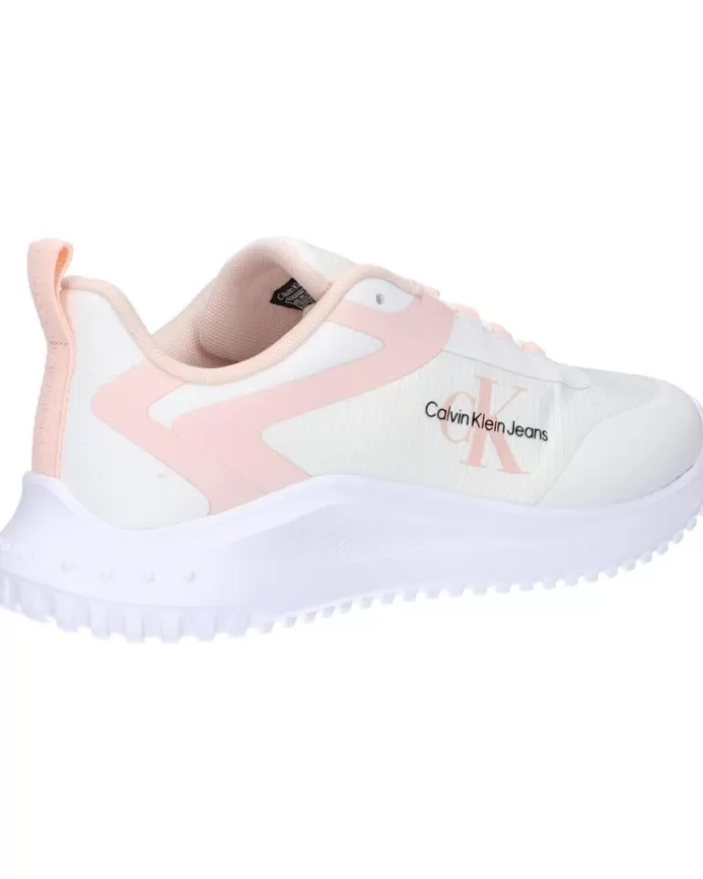 CALVIN KLEIN Zapatillas Deporte De Mujer Yw0Yw01442 Eva Runner Low 01U Bright White-Peach Blush Sale