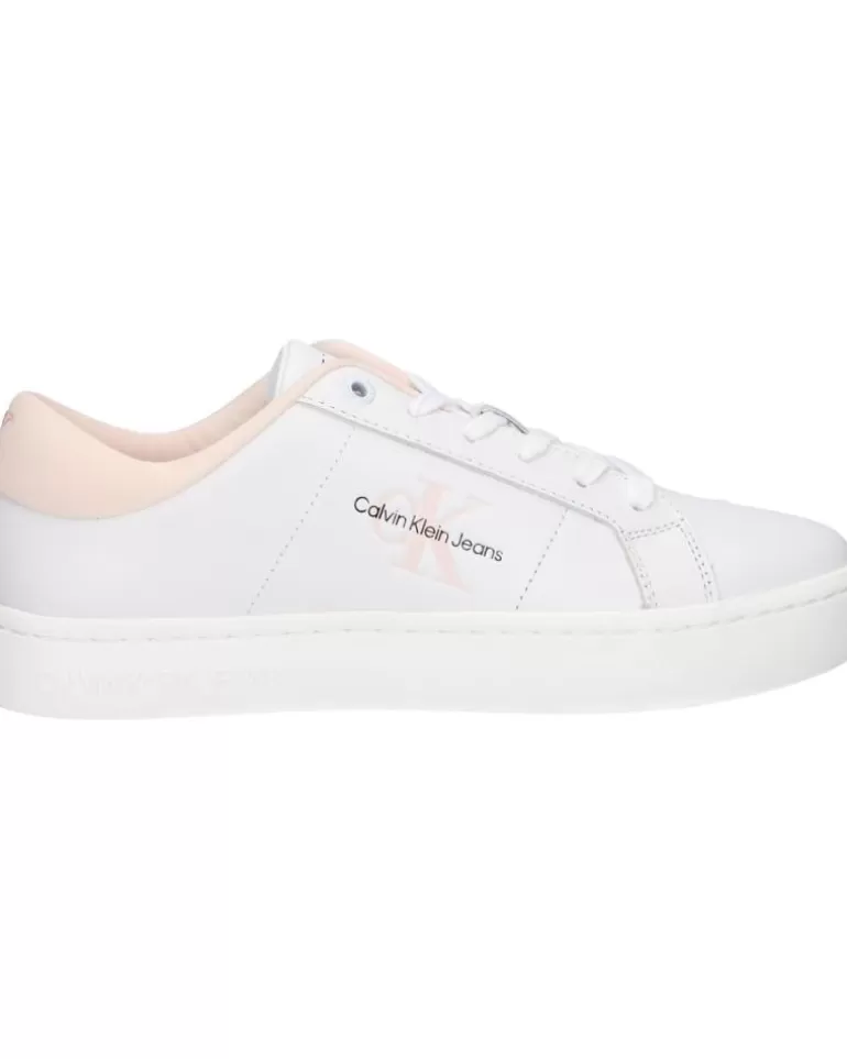 CALVIN KLEIN Zapatillas Deporte De Mujer Yw0Yw01444 Classic Cupsole 01U Bright White-Peach Blush Best Sale
