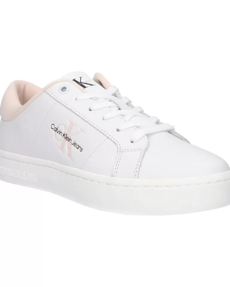 CALVIN KLEIN Zapatillas Deporte De Mujer Yw0Yw01444 Classic Cupsole 01U Bright White-Peach Blush Best Sale