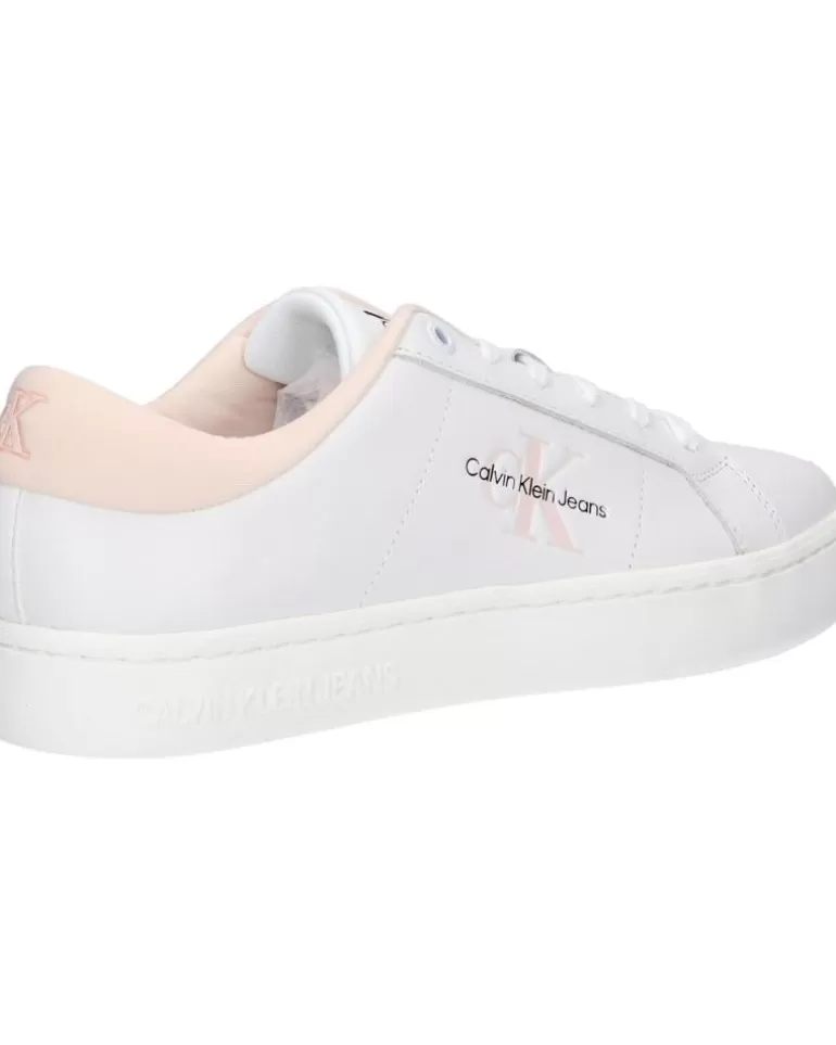 CALVIN KLEIN Zapatillas Deporte De Mujer Yw0Yw01444 Classic Cupsole 01U Bright White-Peach Blush Best Sale