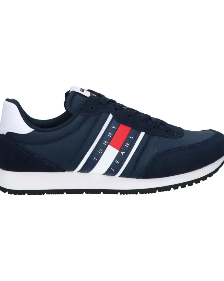 TOMMY HILFIGER Zapatillas Deporte De Hombre Em0Em01351 Runner Casual Ess C1G Dark Night Navy New