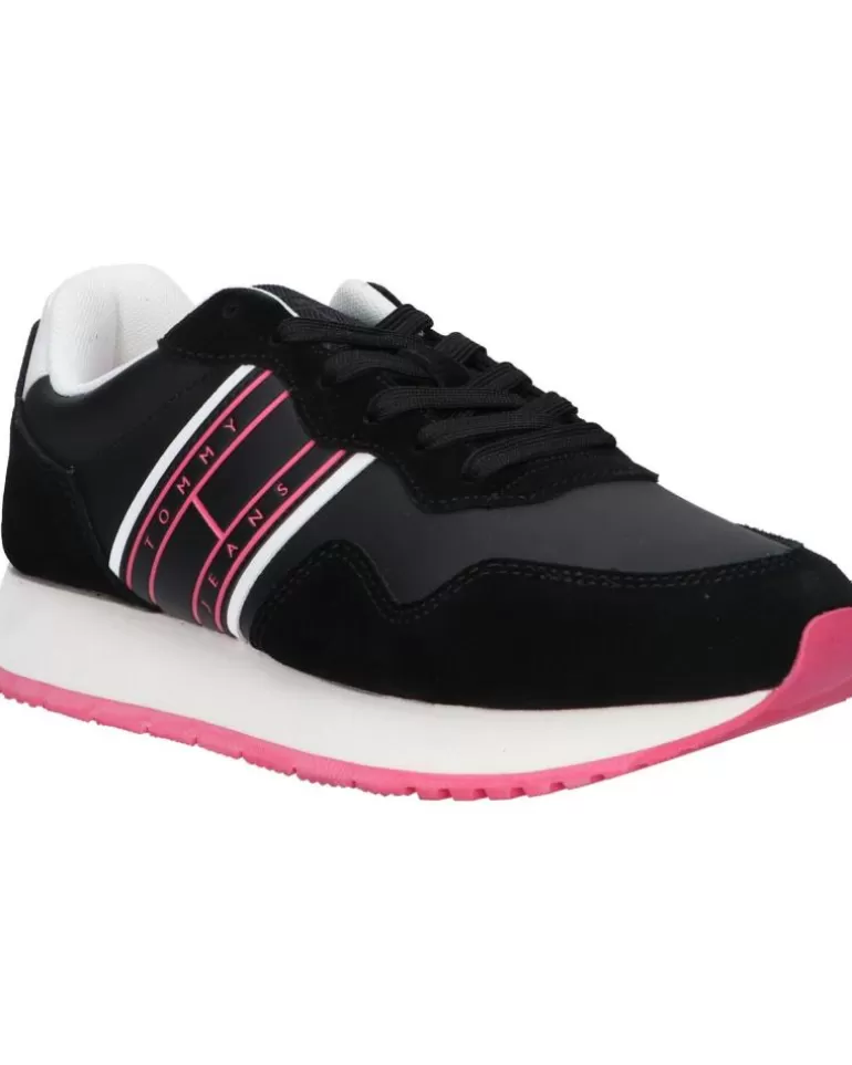 TOMMY HILFIGER Zapatillas Deporte De Mujer En0En02510 Eva Runner Mat Mix Ess Bds Black Outlet