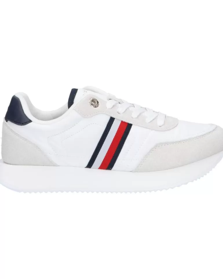 TOMMY HILFIGER Zapatillas Deporte De Mujer Fw0Fw07831 Essential Runner Global Stripes Ybs White Best