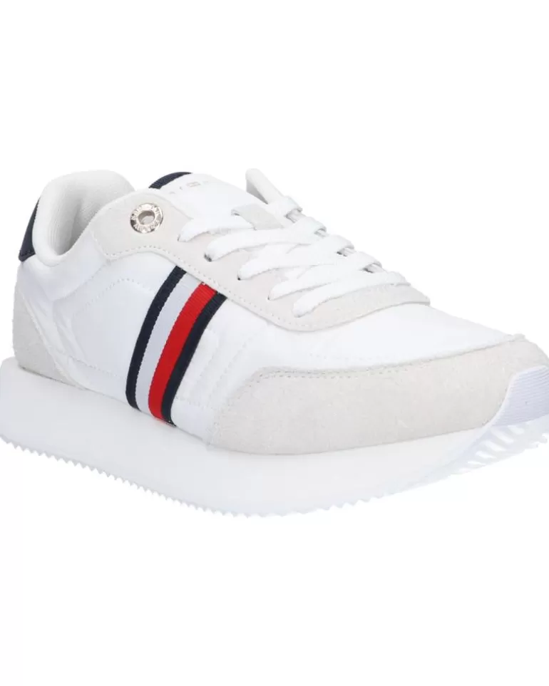 TOMMY HILFIGER Zapatillas Deporte De Mujer Fw0Fw07831 Essential Runner Global Stripes Ybs White Best